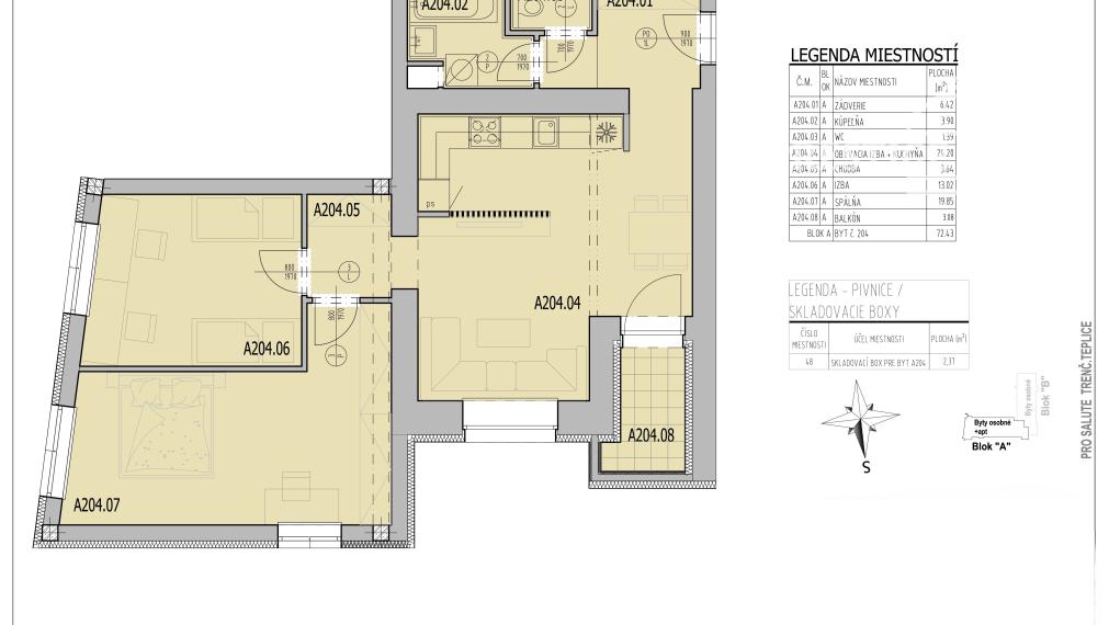 Rezidencia Thermae - 3-izbový byt (79,26 m2) byt č. 48