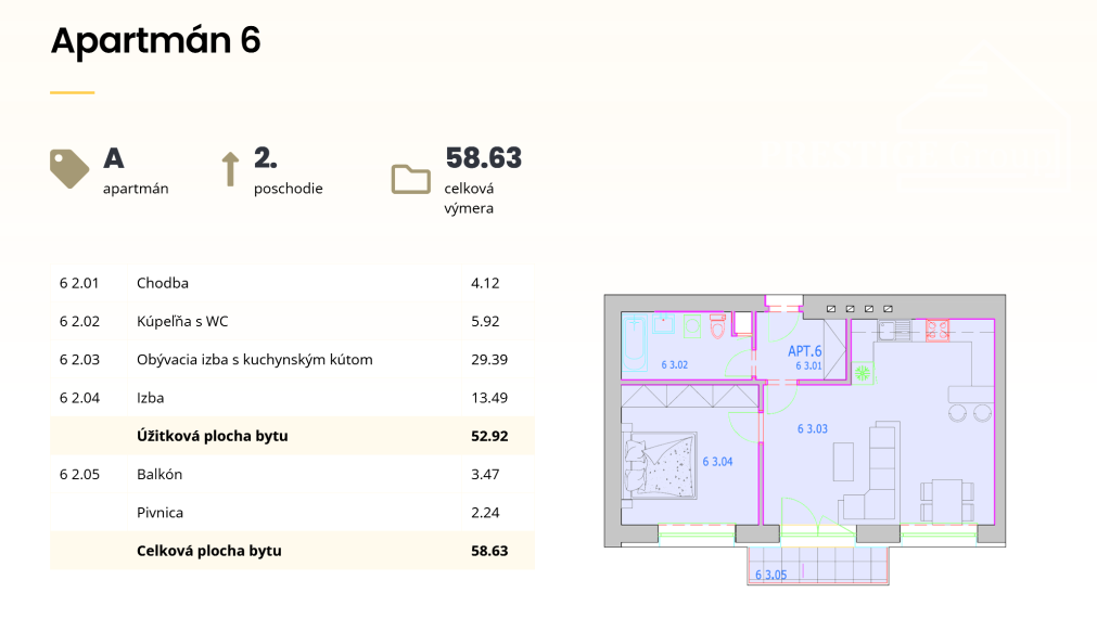 2-izbový byt Rezidencia THERMAE - A6