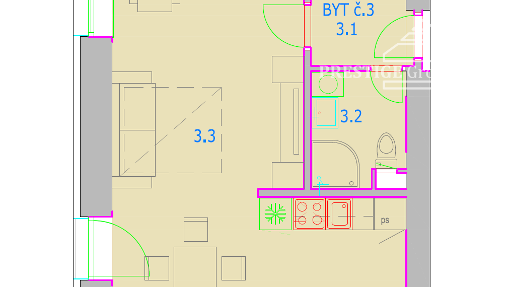Rezidencia THERMAE, Byt 03 - 1 izbový