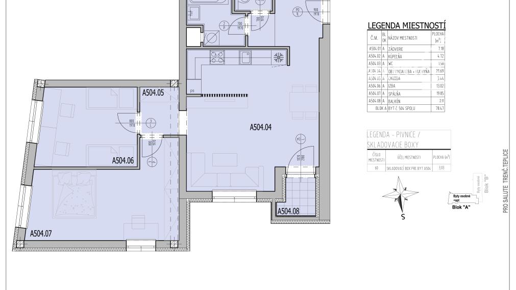 Rezidencia Thermae, 3-izbový byt (83,61m2), byt č. 60