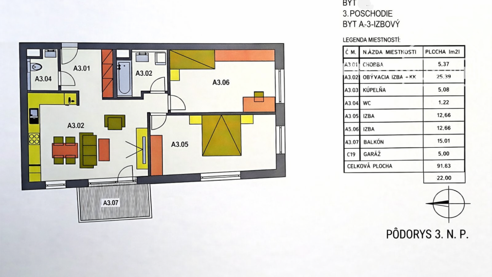 3‑izbový byt v novostavbe, kompletne zariadený, Tramínová