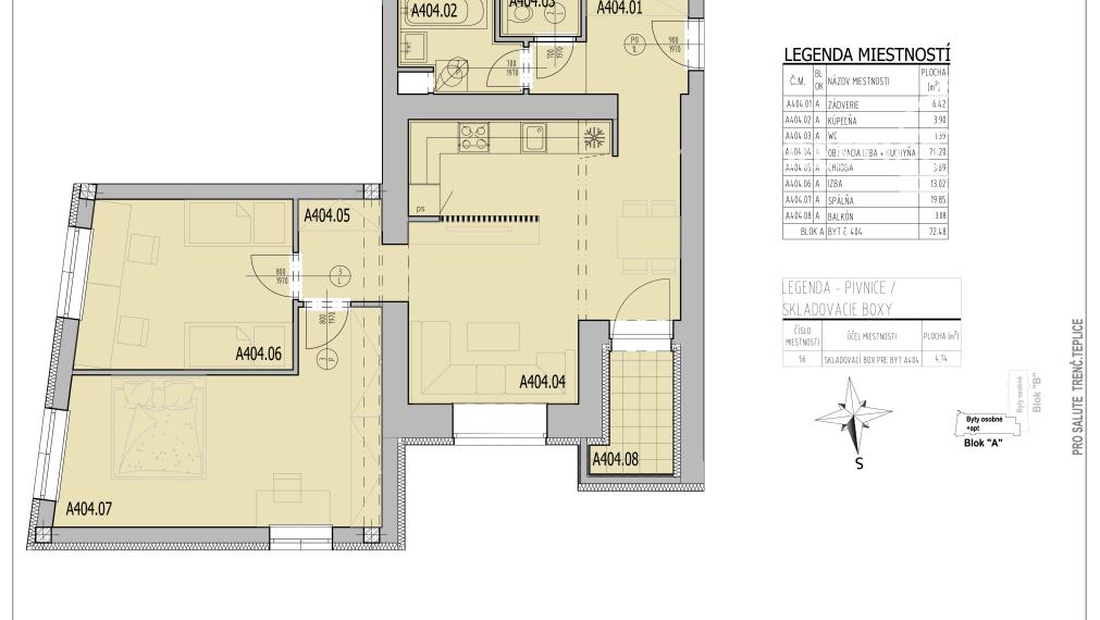 3‑izbový byt s balkónom v Rezidencii Thermae, Byt 56